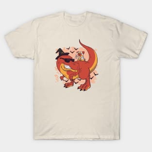 Halloween Pug and Dinosaur T-Shirt